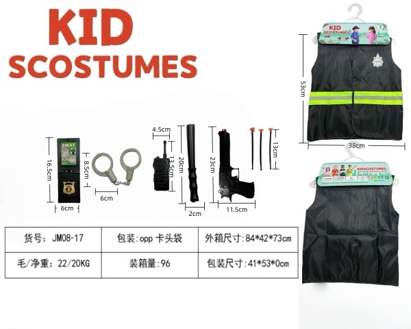 DIY Costume Role Play Police Reflective Vest + 8-Piece Set (
