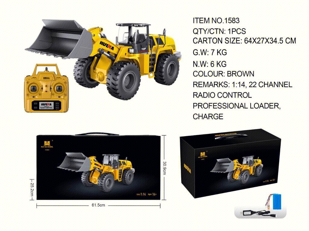 1:14 Twenty-two channel semi-alloy remote control loading an