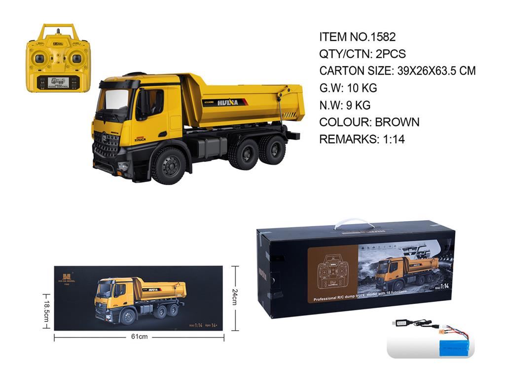 1:14 Ten-channel remote control all-alloy dump truck